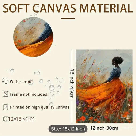 Stunning African American woman Elegant Canvas unframed print 8x12 🔥🔥🔥💗💗 - Picture 4 of 4